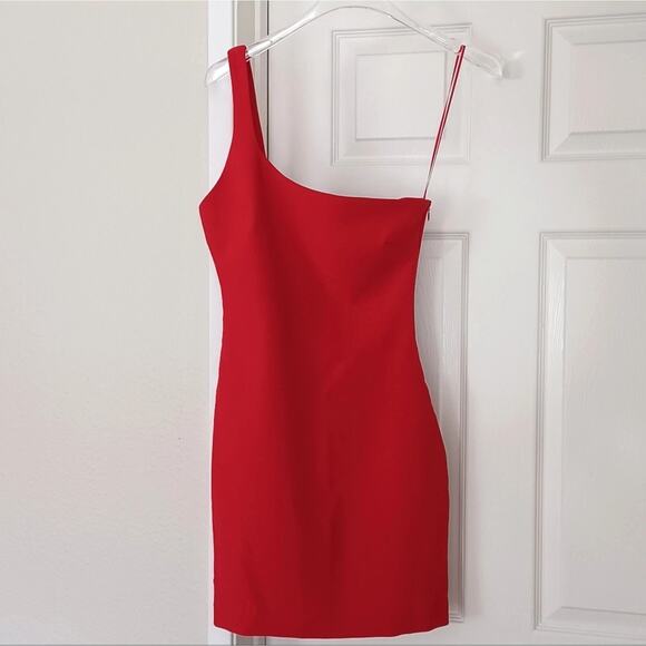LIKELY Maisey One Shoulder Mini Dress Red 0/XXS/XS NWT - Picture 2 of 8